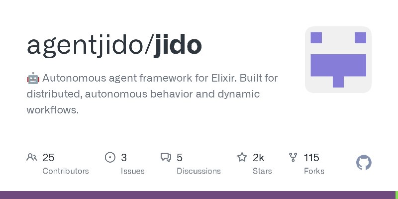 GitHub - agentjido/jido: 🤖 Autonomous agent framework for Elixir. Built for distributed, autonomous behavior and dynamic workflows.
